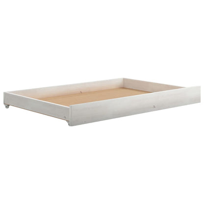 Day Bed Drawers 2 pcs White Solid Pinewood