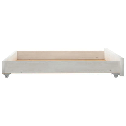 Day Bed Drawers 2 pcs White Solid Pinewood