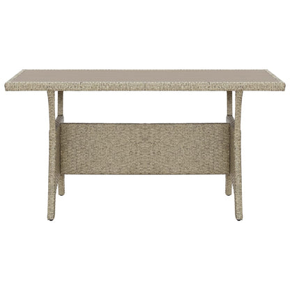Garden Table Grey 120x70x66 cm Poly Rattan
