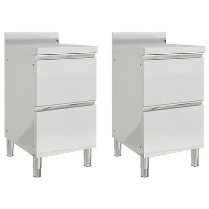 Commercial Kitchen Cabinets with 2 Drawers 2 pcs 50x60x96 cm