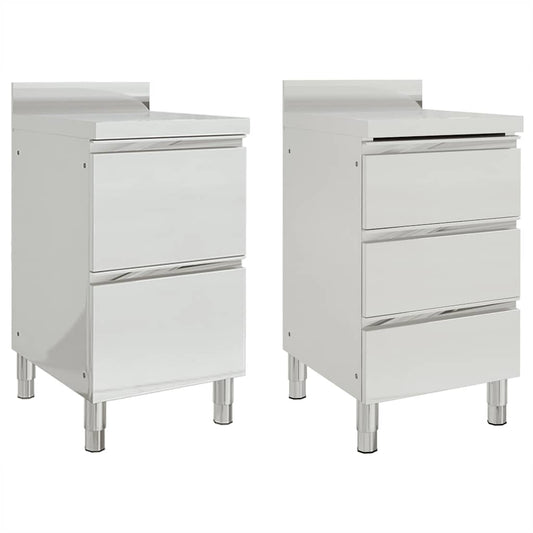Commercial Kitchen Cabinets 2 pcs 50x60x96 cm Stainless Steel