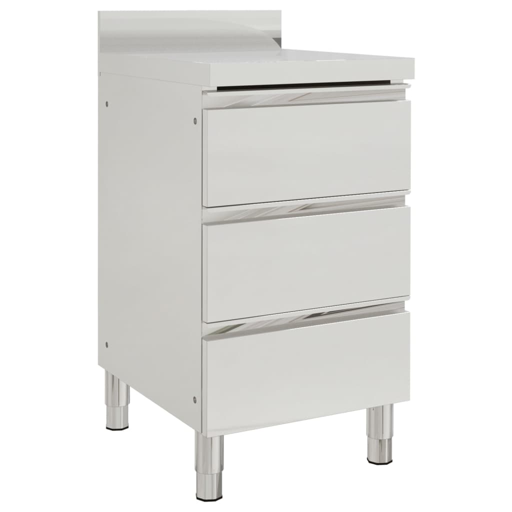Commercial Kitchen Cabinets with 3 Drawers 2 pcs 50x60x96 cm