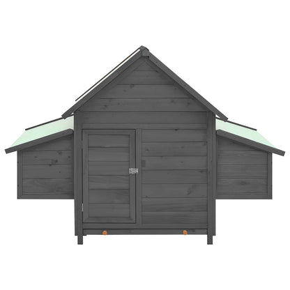 Chicken Coop Grey and White 150x96x110 cm Solid Firwood