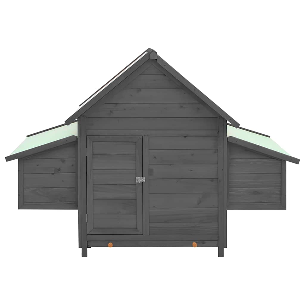 Chicken Coop Grey and White 150x96x110 cm Solid Firwood