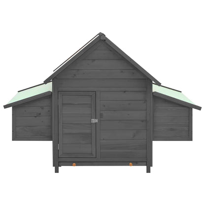 Chicken Coop Grey and White 150x96x110 cm Solid Firwood