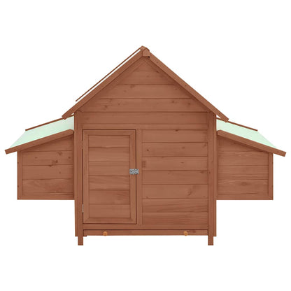 Chicken Coop Mocha and White 150x96x110 cm Solid Firwood