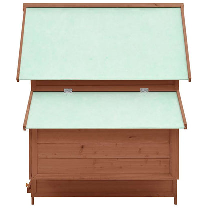 Chicken Coop Mocha and White 150x96x110 cm Solid Firwood