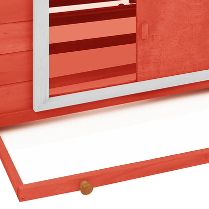 Chicken Coop Red and White 150x96x110 cm Solid Firwood