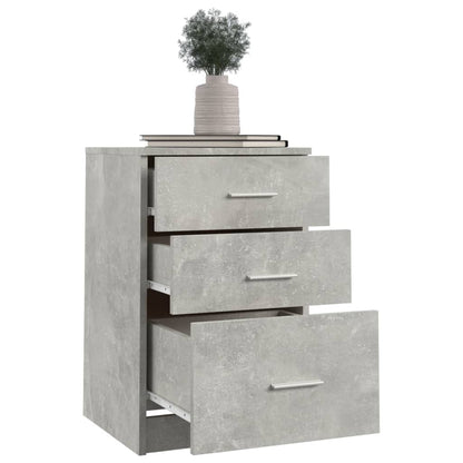 Bed Cabinet Concrete Grey 40x40x63 cm Engineered Wood