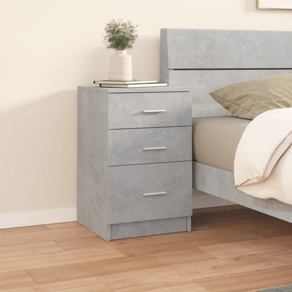 Bed Cabinet Concrete Grey 40x40x63 cm Engineered Wood
