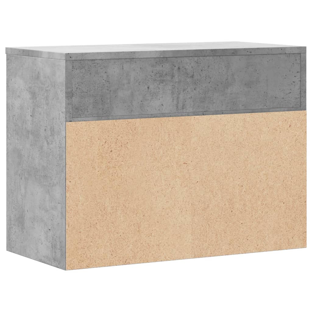 Shoe Bench Concrete Grey 60x30x45 cm Engineered Wood