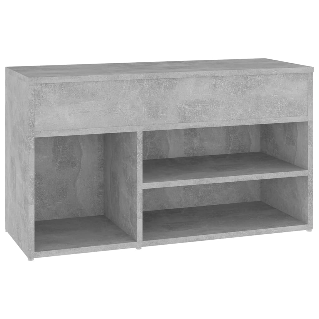 Shoe Bench Concrete Grey 80x30x45 cm Engineered Wood