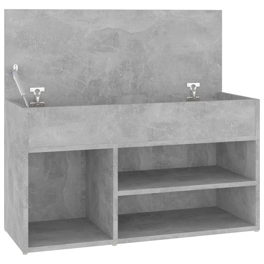 Shoe Bench Concrete Grey 80x30x45 cm Engineered Wood