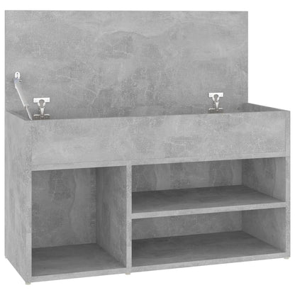 Shoe Bench Concrete Grey 80x30x45 cm Engineered Wood