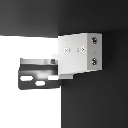 Mirror Cabinet with LED Black 76x15x55 cm