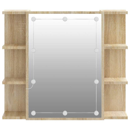 Mirror Cabinet with LED Sonoma Oak 70x16.5x60 cm