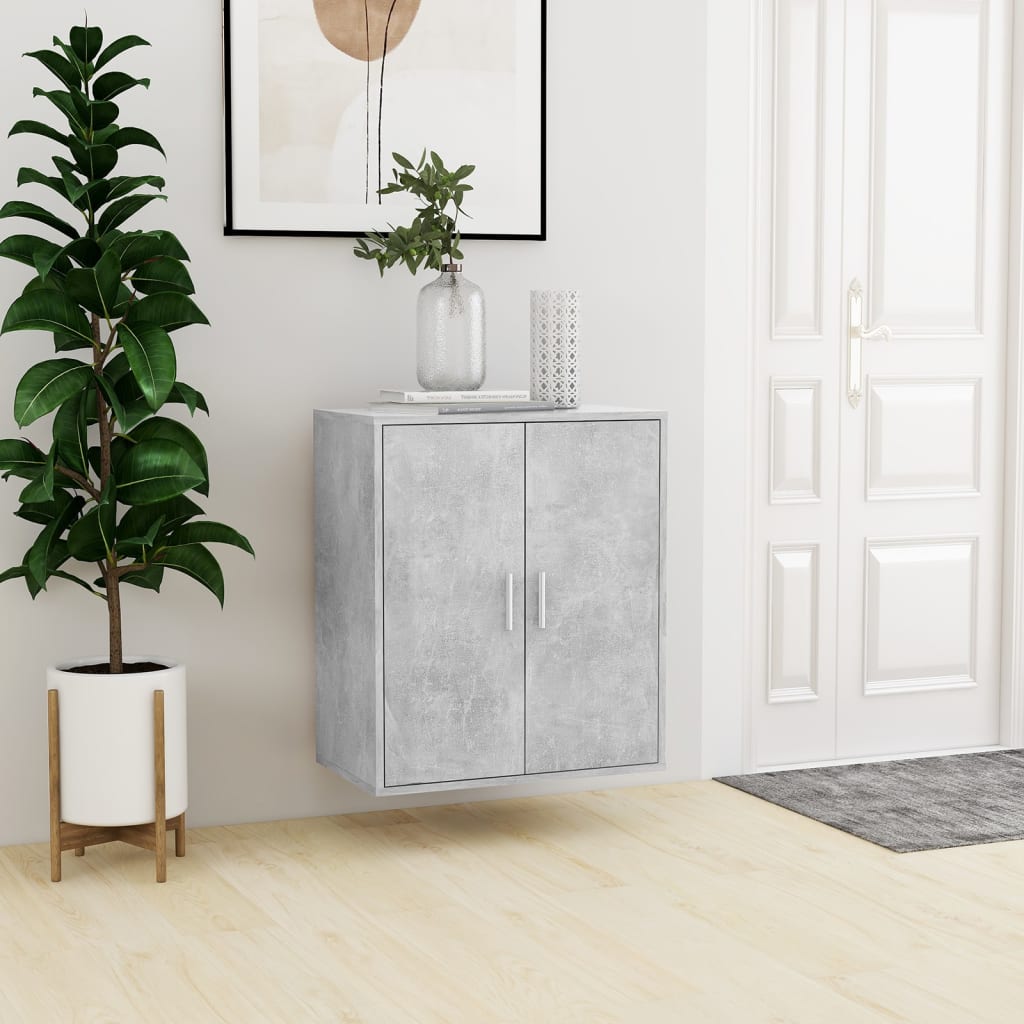 Shoe Cabinet Concrete Grey 60x35x70 cm Engineered Wood