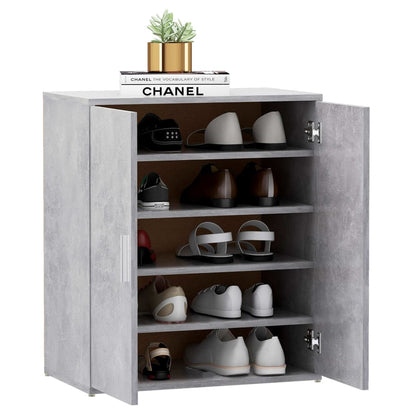 Shoe Cabinet Concrete Grey 60x35x70 cm Engineered Wood