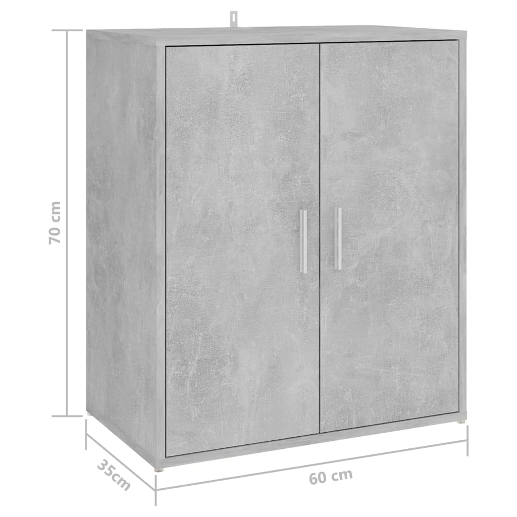 Shoe Cabinet Concrete Grey 60x35x70 cm Engineered Wood