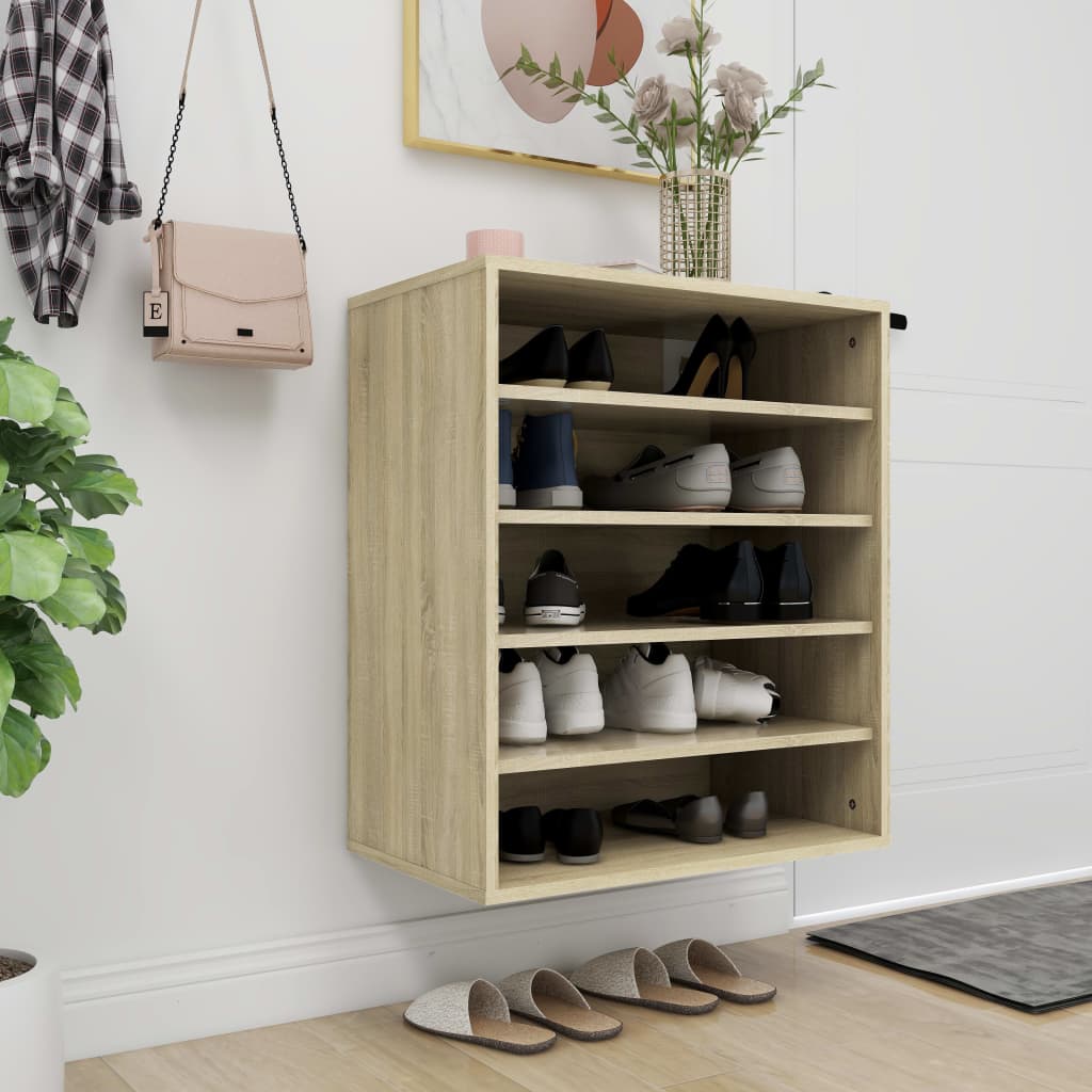 Shoe Cabinet Sonoma Oak 60x35x70 cm Engineered Wood