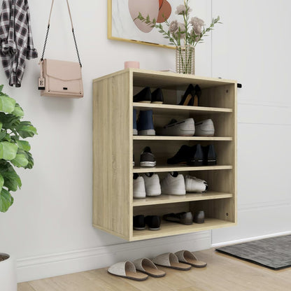 Shoe Cabinet Sonoma Oak 60x35x70 cm Engineered Wood