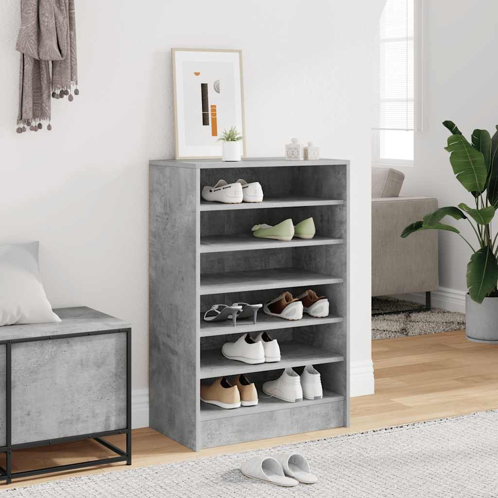 Shoe Cabinet Concrete Grey 60x35x92 cm Engineered Wood