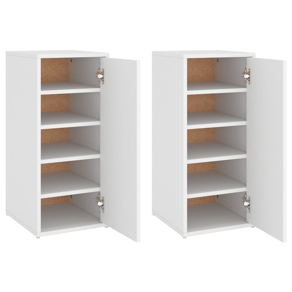 Shoe Cabinets 2 pcs White 32x35x70 cm Engineered Wood