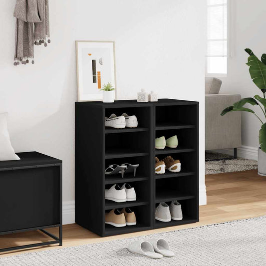 Shoe Cabinets 2 pcs Black 31.5x35x70 cm Engineered Wood