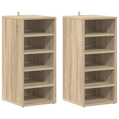 Shoe Cabinets 2 pcs Sonoma Oak 31.5x35x70 cm Engineered Wood