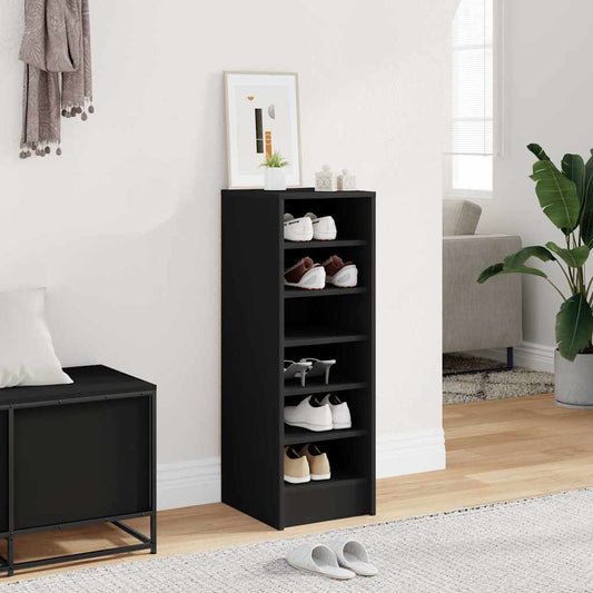 Shoe Cabinet Black 31.5x35x90 cm Engineered Wood
