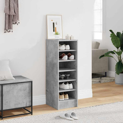 Shoe Cabinet Concrete Grey 31.5x35x90 cm Engineered Wood