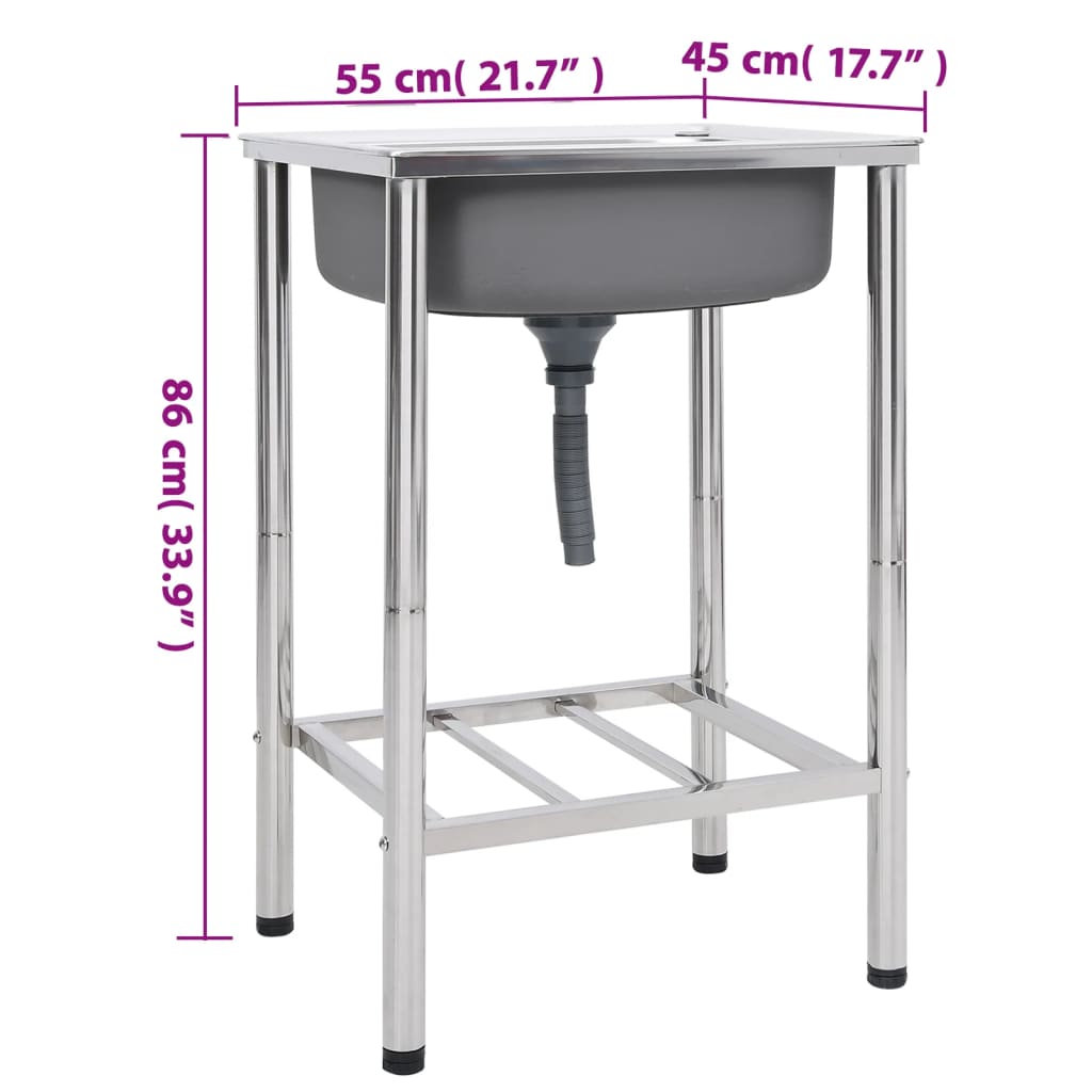 Camping Sink Single Basin Stainless Steel