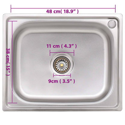 Camping Sink Single Basin Stainless Steel