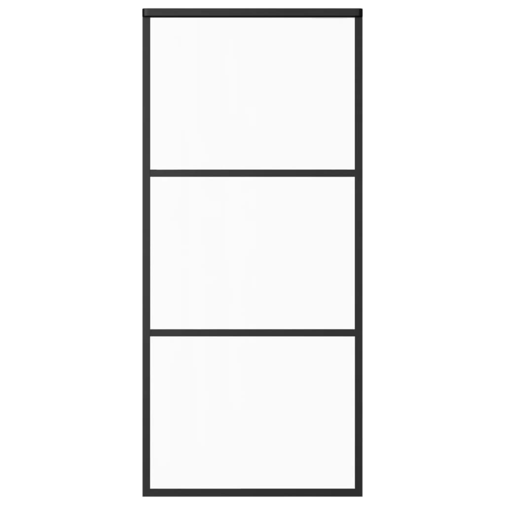 Sliding Door with Hardware Set ESG Glass&Aluminium 90x205 cm