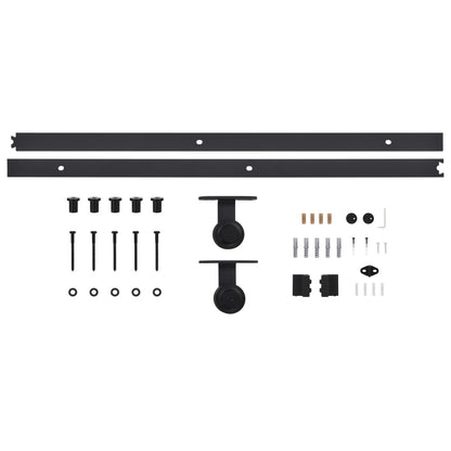 Sliding Door with Hardware Set ESG Glass&Aluminium 90x205 cm
