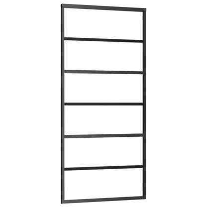 Sliding Door with Hardware Set ESG Glass&Aluminium 90x205 cm