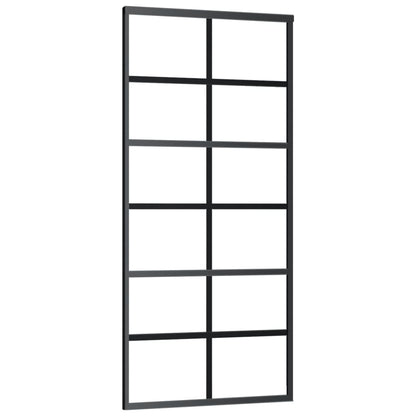 Sliding Door with Hardware Set ESG Glass&Aluminium 90x205 cm