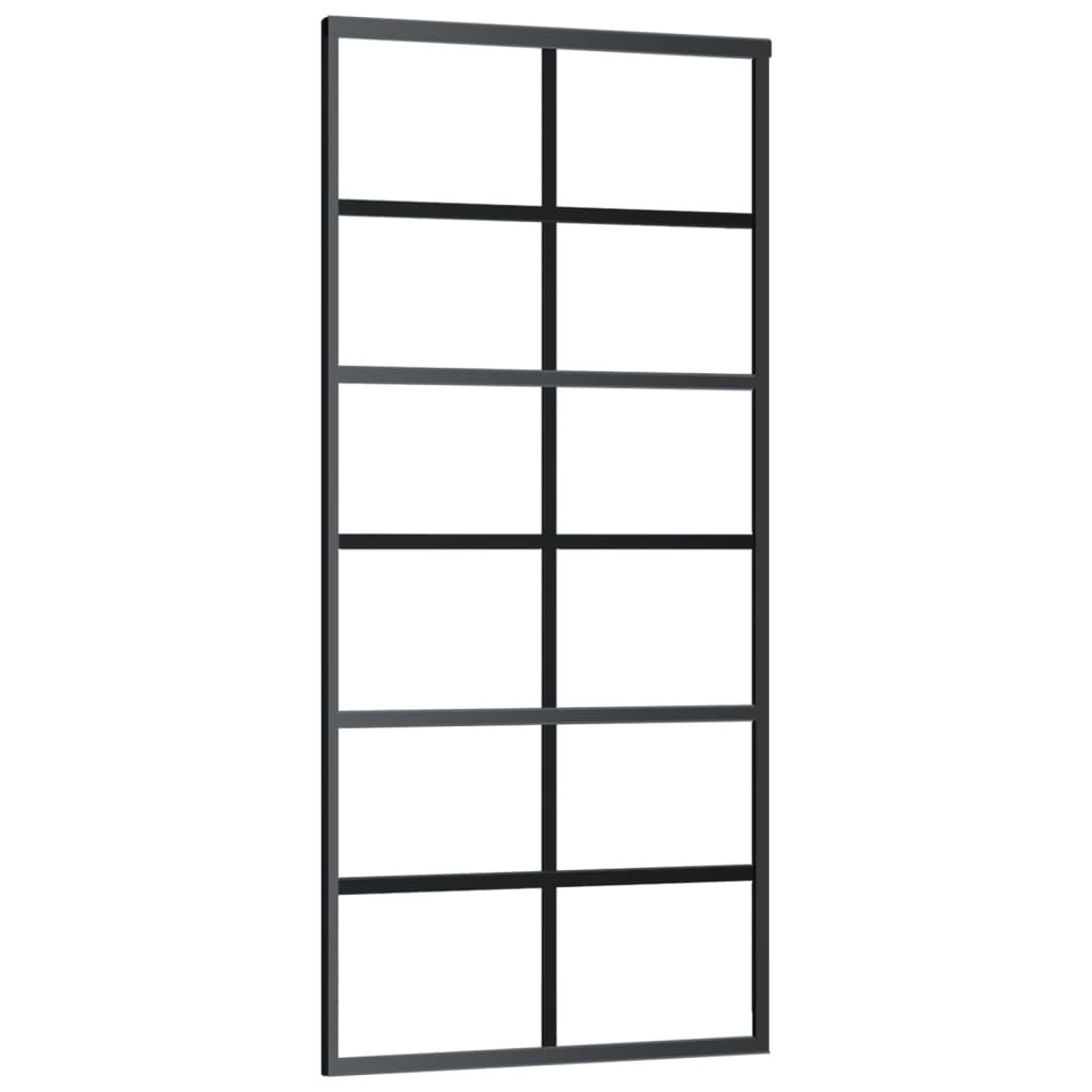Sliding Door with Hardware Set ESG Glass&Aluminium 90x205 cm