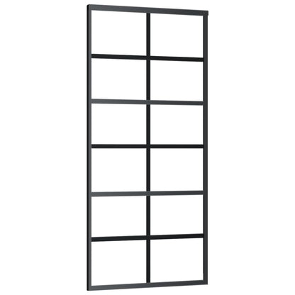 Sliding Door with Hardware Set ESG Glass&Aluminium 90x205 cm