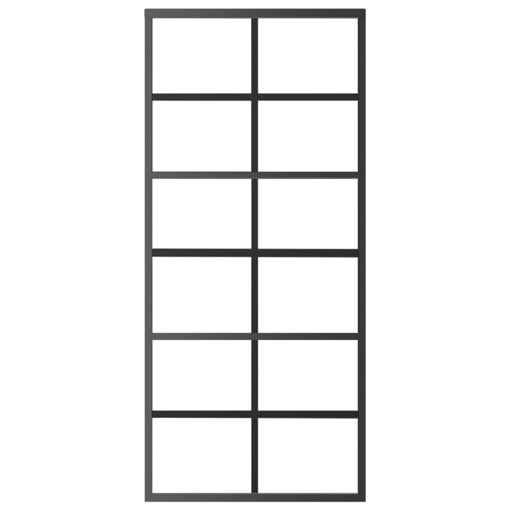 Sliding Door with Hardware Set ESG Glass&Aluminium 90x205 cm