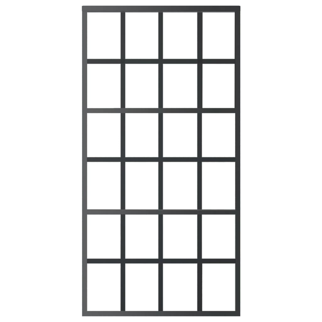 Sliding Door with Hardware Set ESG Glass&Aluminium 102x205 cm