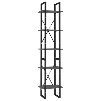 5-Tier Book Cabinet Grey 40x30x175 cm Engineered Wood