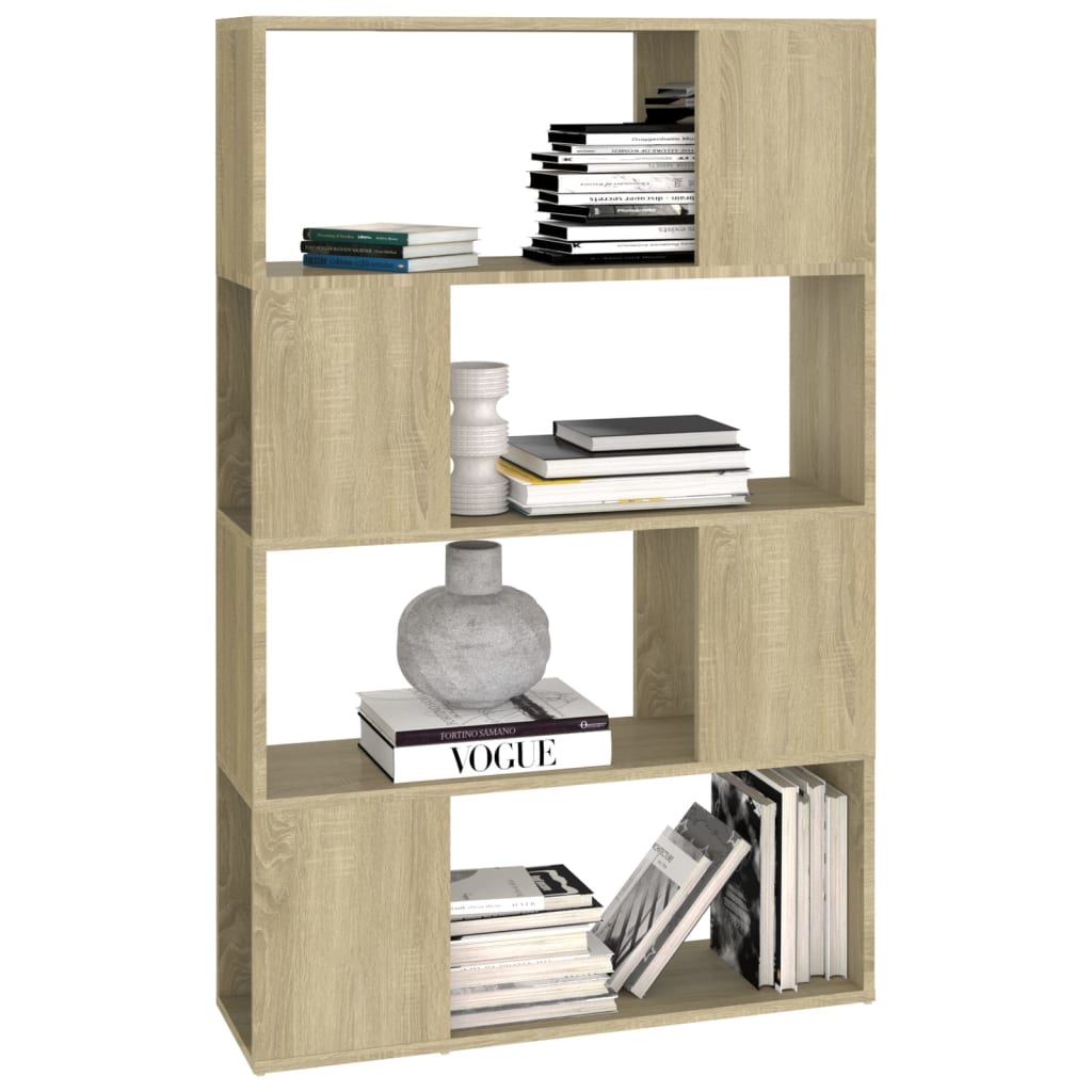 Book Cabinet Room Divider Sonoma Oak 80x24x124.5 cm Engineered Wood