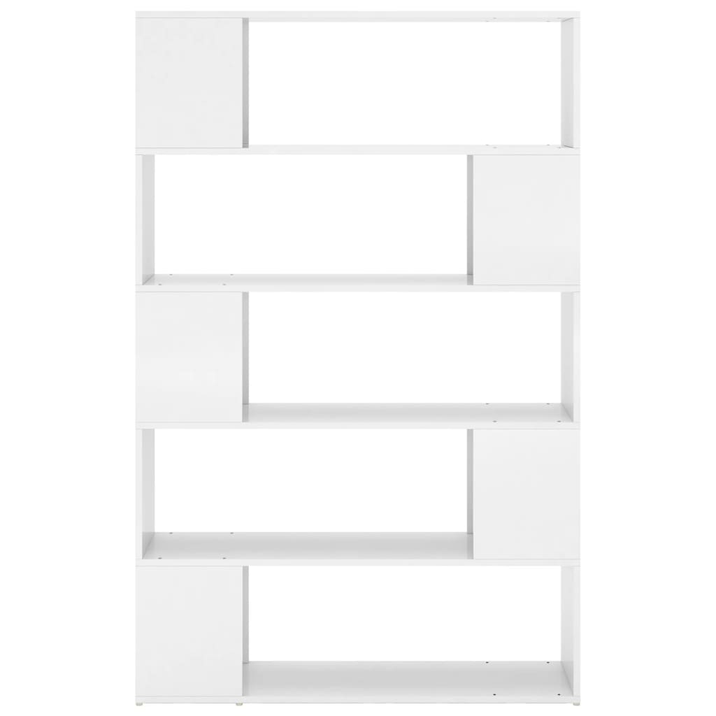 Book Cabinet Room Divider High Gloss White Engineered Wood