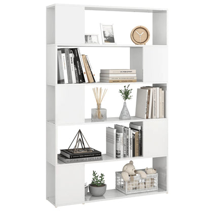 Book Cabinet Room Divider High Gloss White Engineered Wood