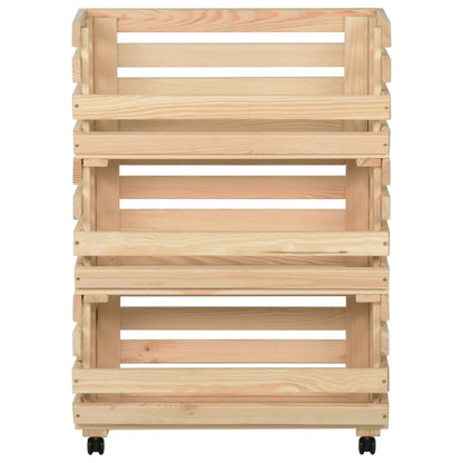 Vegetable Trolley 57x30x80 cm Solid Pinewood