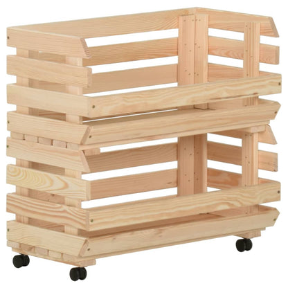Vegetable Trolley 57x30x80 cm Solid Pinewood