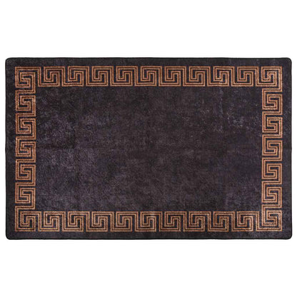 Rug Washable 80x150 cm Black and Gold Anti Slip
