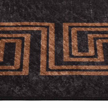 Rug Washable 80x150 cm Black and Gold Anti Slip
