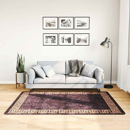 Rug Washable 120x180 cm Black and Gold Anti Slip